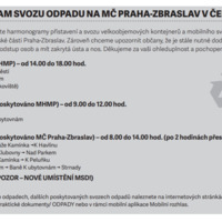 Harmonogram svozu odpadu na Zbraslavi