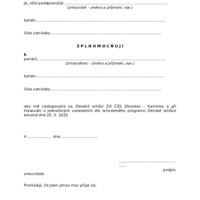 Plná moc VČS 2025